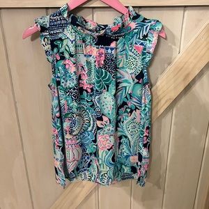 EUC sleeveless ruffle top